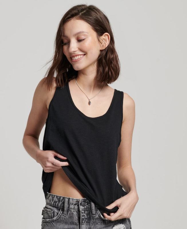 camisola de alças de jérsei de estúdios mulheres preto roupas Superdry 2208H2868