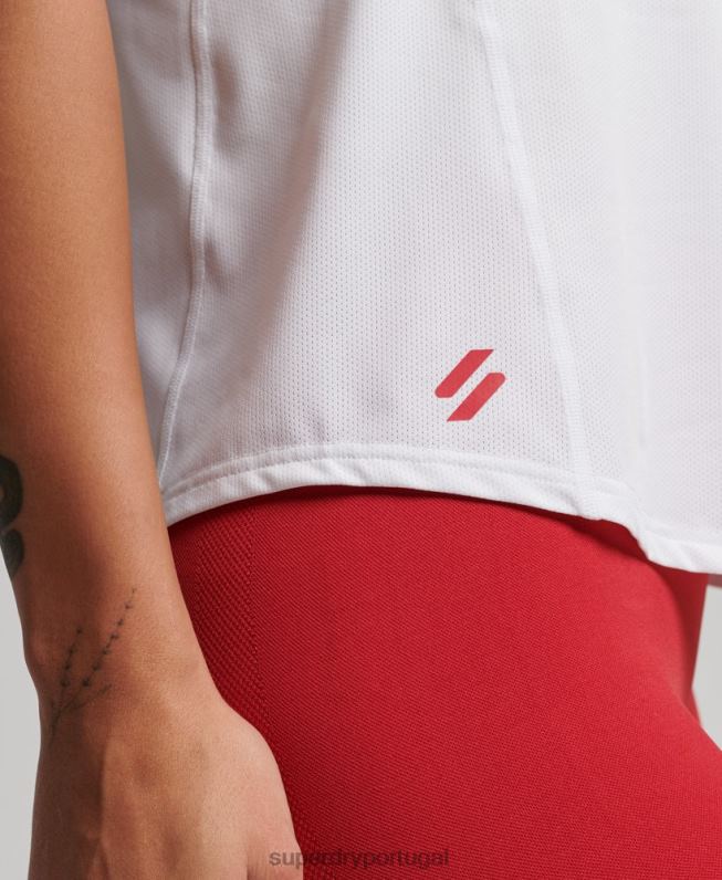 colete ativo mulheres branco roupas Superdry 2208H2916