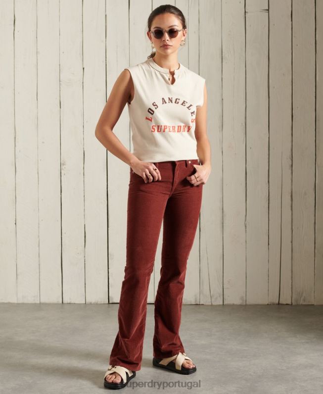 colete de banda boêmia mulheres creme roupas Superdry 2208H3079