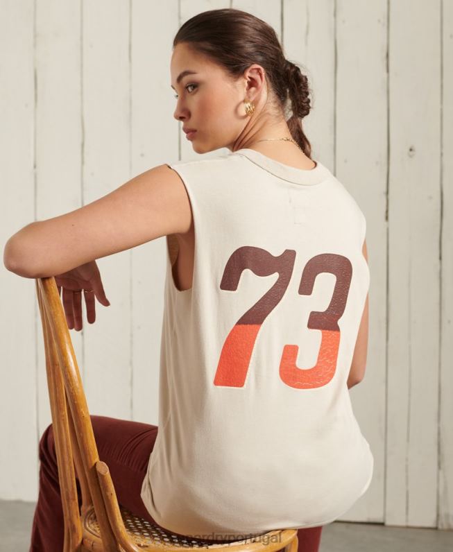 colete de banda boêmia mulheres creme roupas Superdry 2208H3079