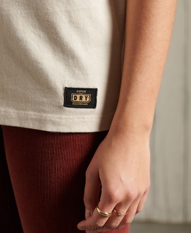 colete de banda boêmia mulheres creme roupas Superdry 2208H3079