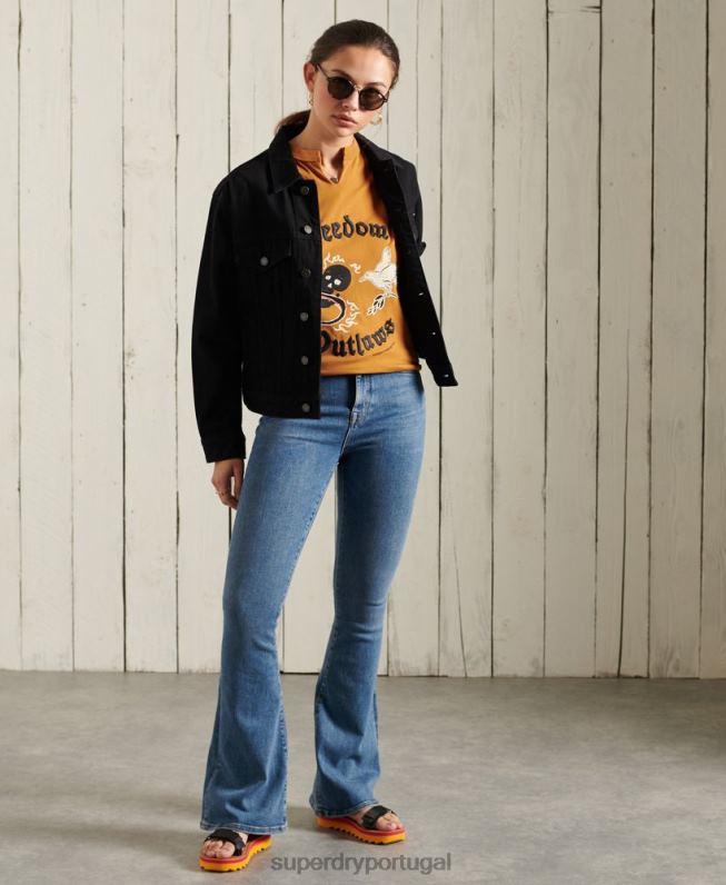 colete de banda boêmia mulheres laranja roupas Superdry 2208H3081