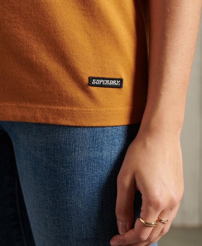 colete de banda boêmia mulheres laranja roupas Superdry 2208H3081