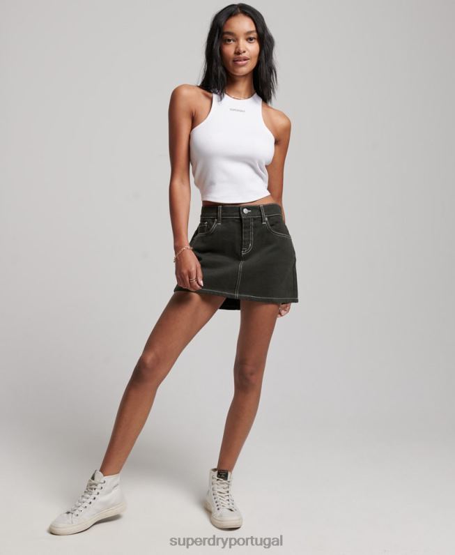 colete de corrida code tech mulheres branco roupas Superdry 2208H2965