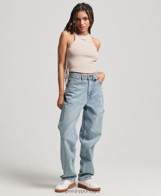 colete de corrida code tech mulheres cinza claro roupas Superdry 2208H2960