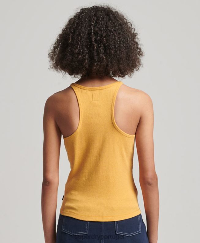 colete de corrida mulheres amarelo roupas Superdry 2208H2945
