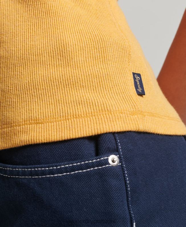 colete de corrida mulheres amarelo roupas Superdry 2208H2945