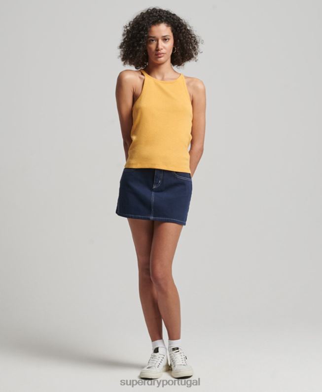 colete de corrida mulheres amarelo roupas Superdry 2208H2945