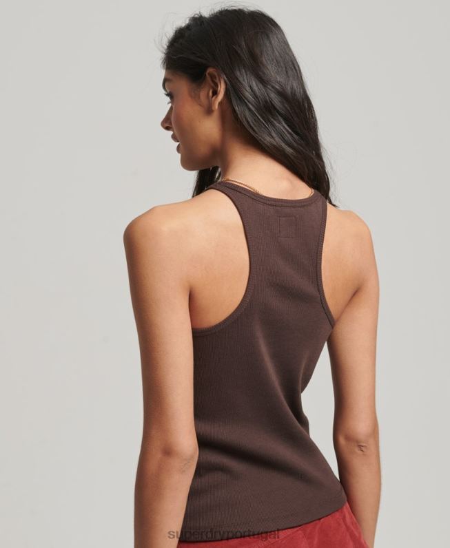 colete de corrida mulheres marrom roupas Superdry 2208H2925