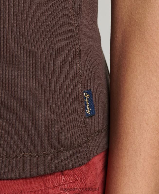 colete de corrida mulheres marrom roupas Superdry 2208H2925