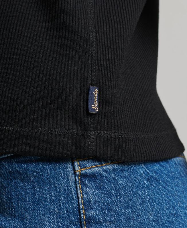 colete de corrida mulheres preto roupas Superdry 2208H2882