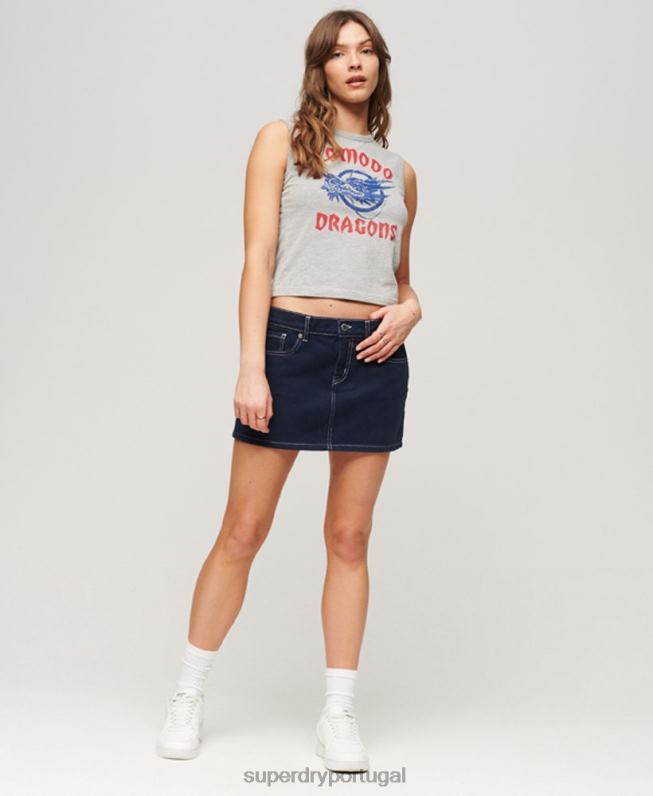 colete de dragão clássico mulheres cinza roupas Superdry x Komodo 2208H2119