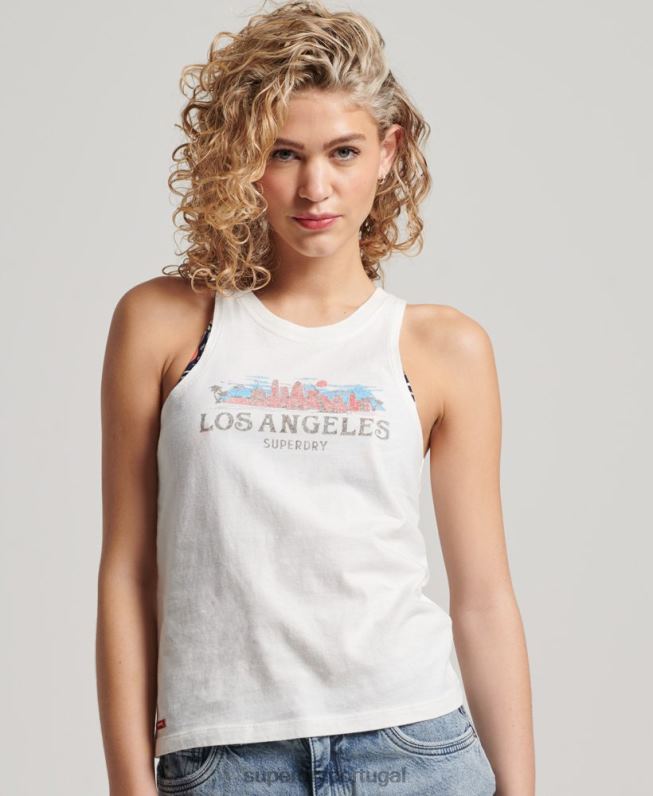 colete de lembrança da cidade vintage mulheres creme roupas Superdry 2208H2275