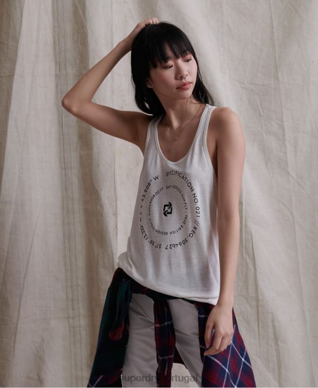 colete de linho do deserto mulheres creme roupas Superdry 2208H3083