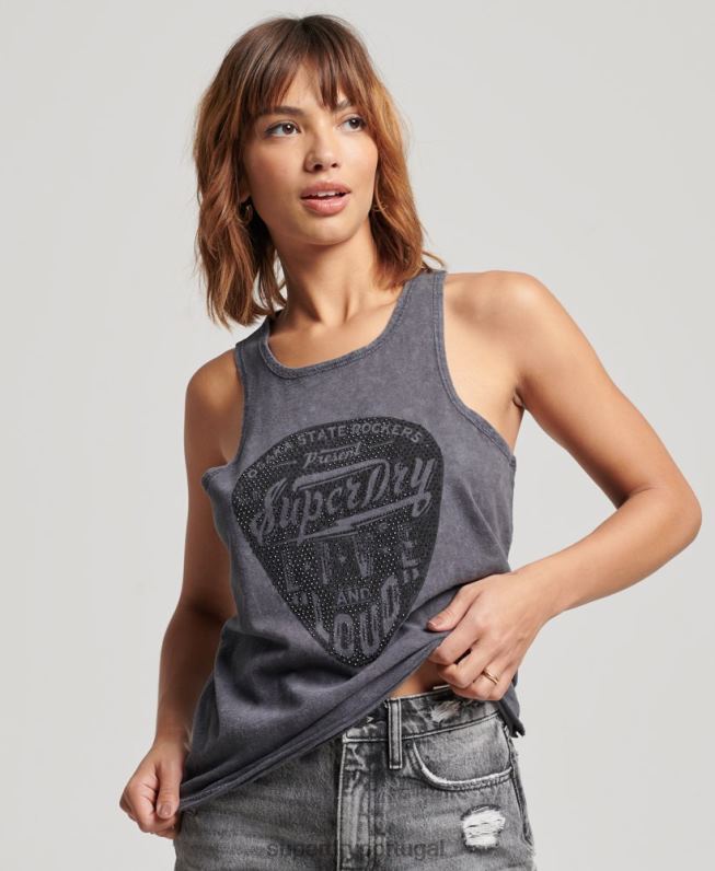 colete de loja de merch vintage mulheres preto roupas Superdry 2208H2910