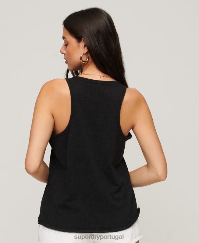 colete de loja de merch vintage mulheres preto roupas Superdry 2208H2964