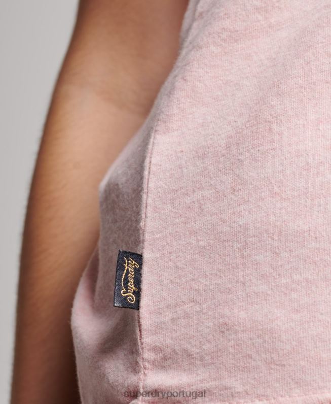colete logotipo vintage mulheres rosa roupas Superdry 2208H2191