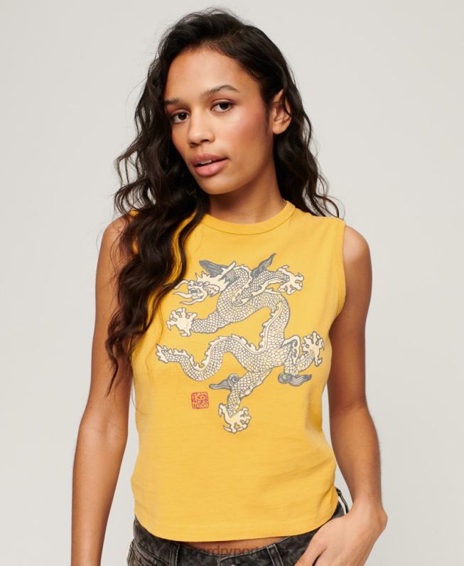 colete vintage mulheres amarelo roupas Superdry x Komodo 2208H2166