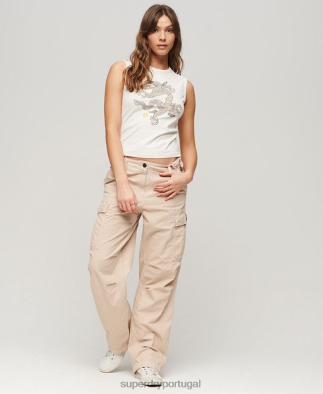 colete vintage mulheres creme roupas Superdry x Komodo 2208H2037