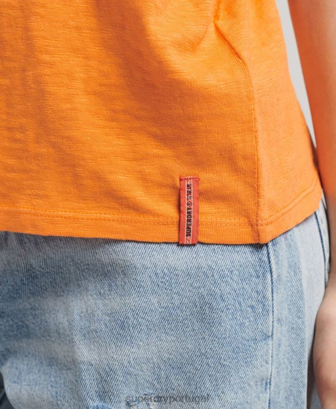 colete vintage surf ranchero de algodão orgânico mulheres laranja roupas Superdry 2208H6573