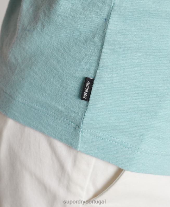 regata de bolso de algodão orgânico mulheres azul roupas Superdry 2208H6744