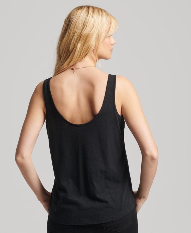 regata de bolso studios de algodão orgânico mulheres preto roupas Superdry 2208H6771