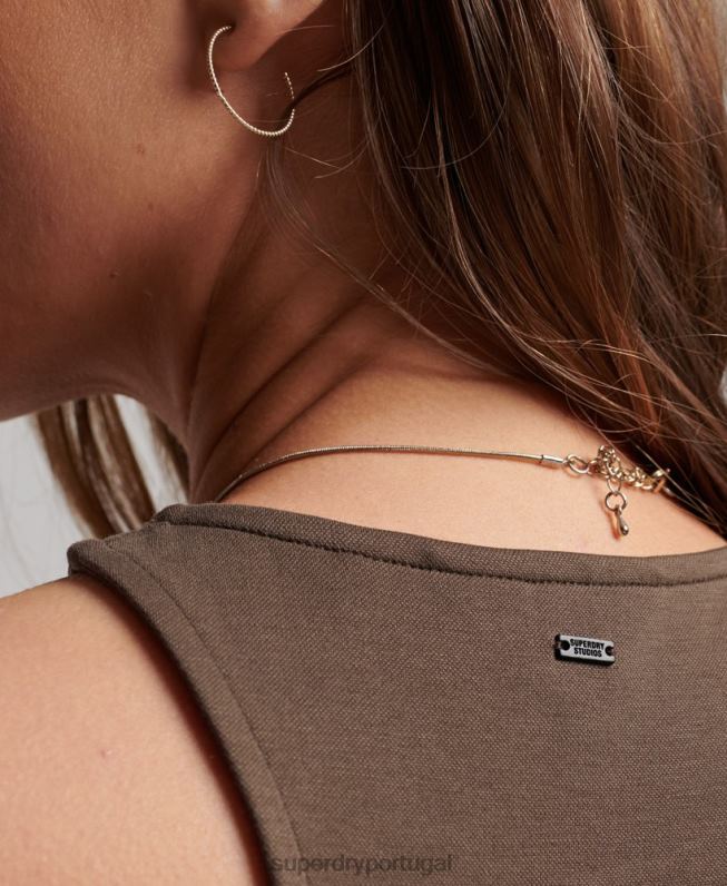 regata de piloto de jérsei de estúdios mulheres marrom roupas Superdry 2208H2983