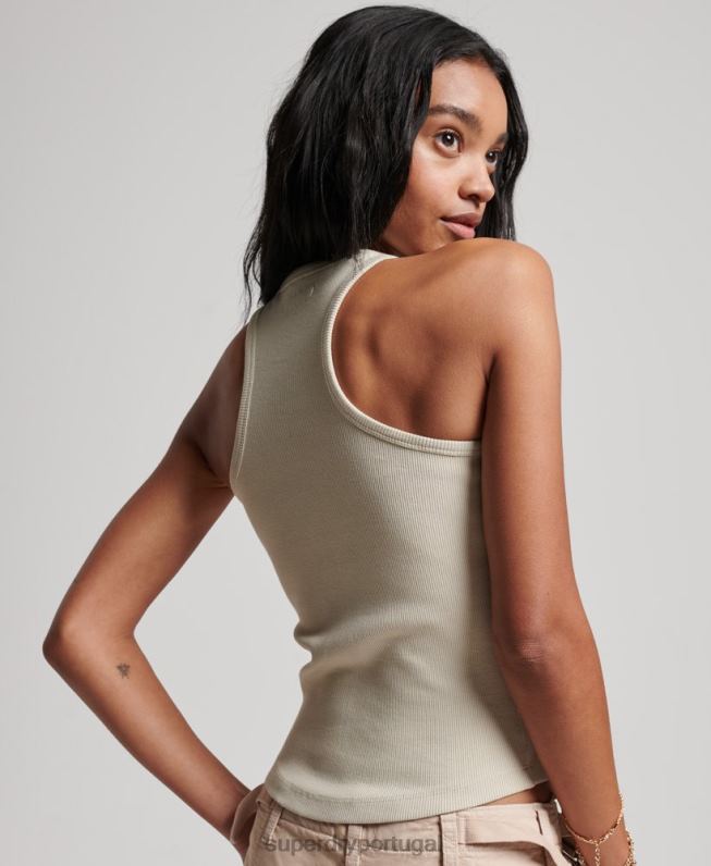 regata essencial mulheres bege roupas Superdry 2208H2896
