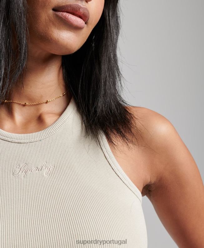 regata essencial mulheres bege roupas Superdry 2208H2896