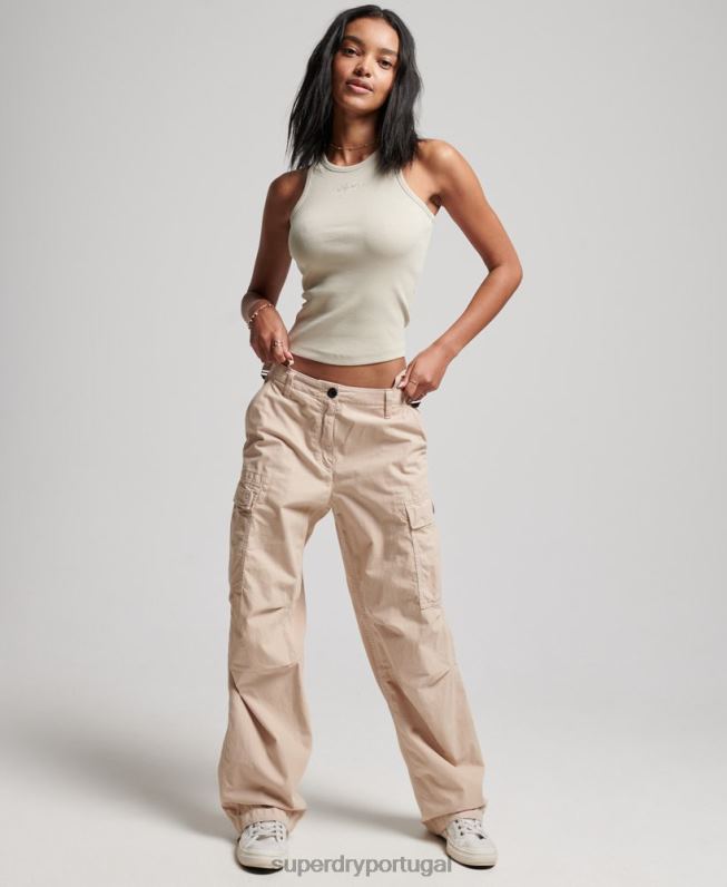 regata essencial mulheres bege roupas Superdry 2208H2896