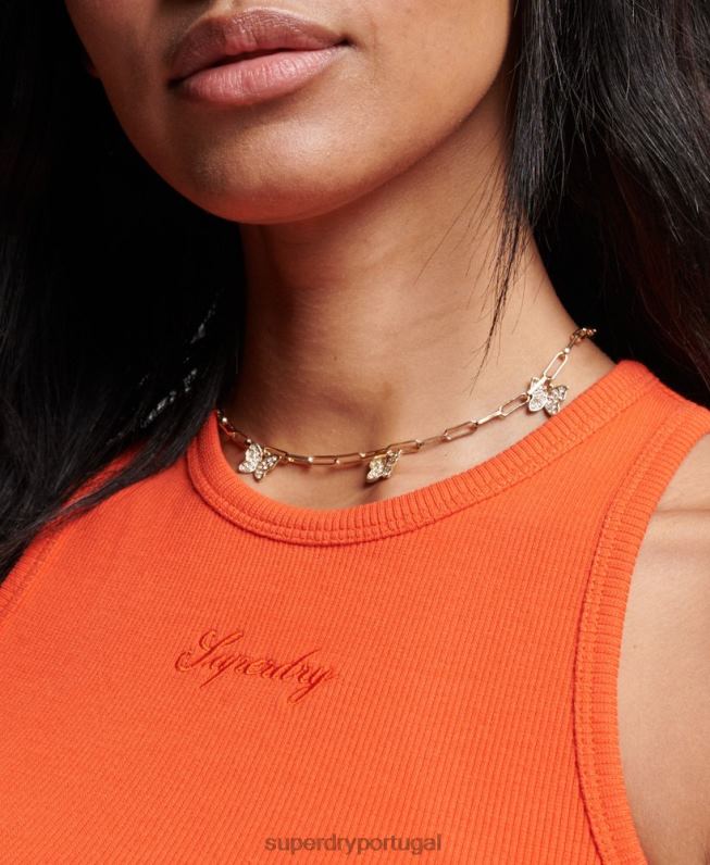 regata essencial mulheres laranja roupas Superdry 2208H2980