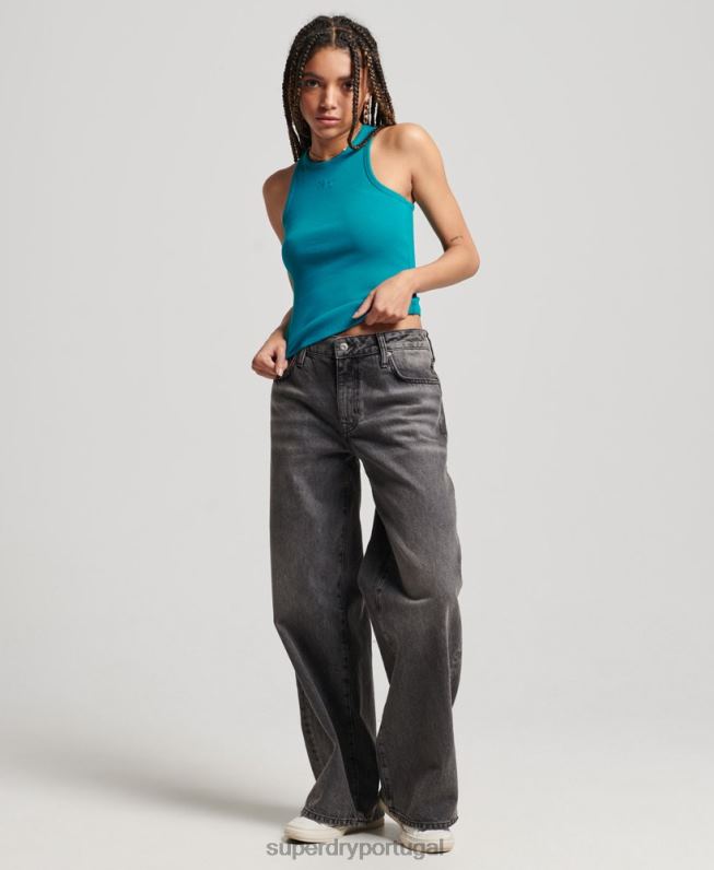 regata essencial mulheres turquesa roupas Superdry 2208H2979