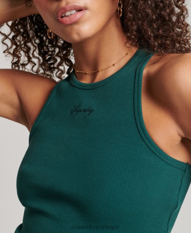 regata essencial mulheres verde roupas Superdry 2208H2915