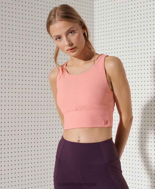 regata flexível mulheres rosa roupas Superdry 2208H3055