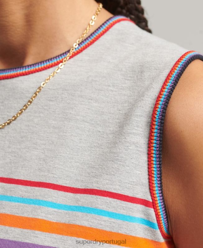 regata listrada cali mulheres cinza roupas Superdry 2208H6527