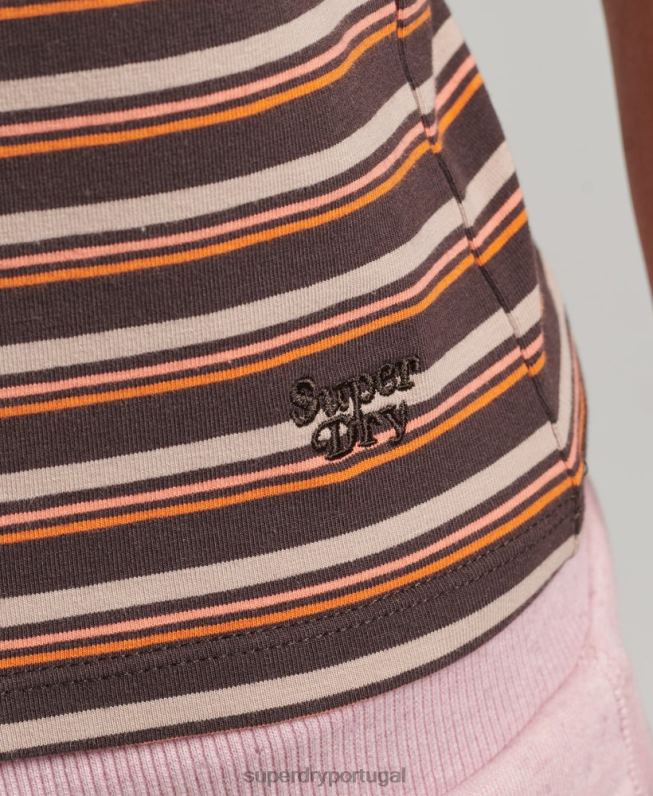 regata listrada cali mulheres marrom roupas Superdry 2208H6525