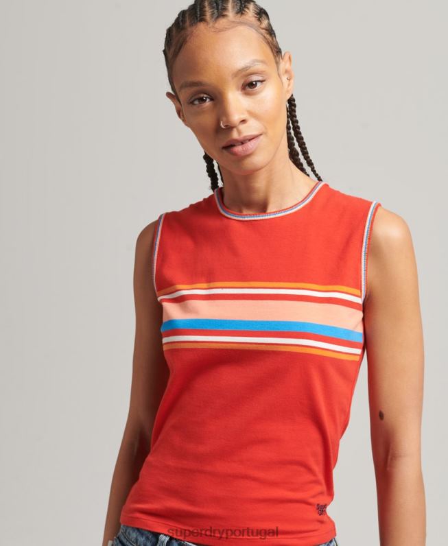 regata listrada cali mulheres vermelho roupas Superdry 2208H6536