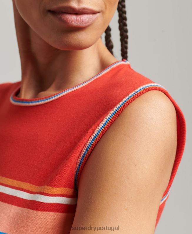 regata listrada cali mulheres vermelho roupas Superdry 2208H6536