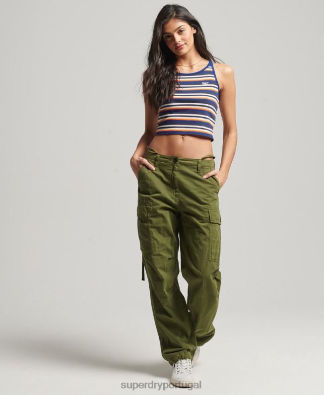 regata vintage listrada de surf mulheres azul roupas Superdry 2208H2958