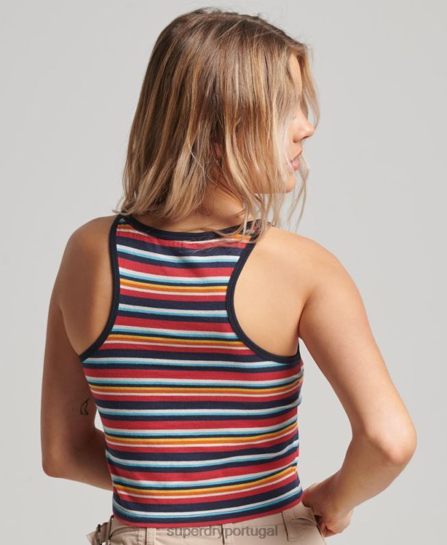 regata vintage listrada de surf mulheres marinha roupas Superdry 2208H2942