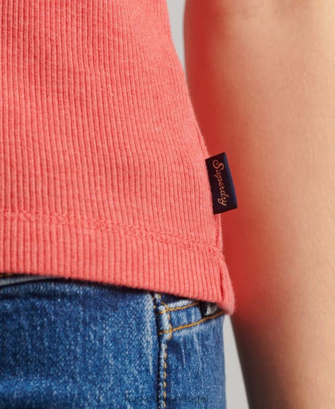 top de colete de renda mulheres coral roupas Superdry 2208H2338