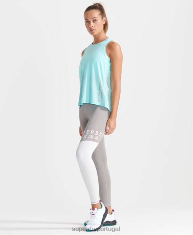 top de colete solto refrescante mulheres azul roupas Superdry 2208H4211