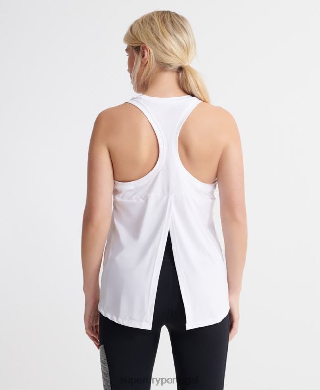 tops de colete de ginástica de treinamento mulheres branco roupas Superdry 2208H3089