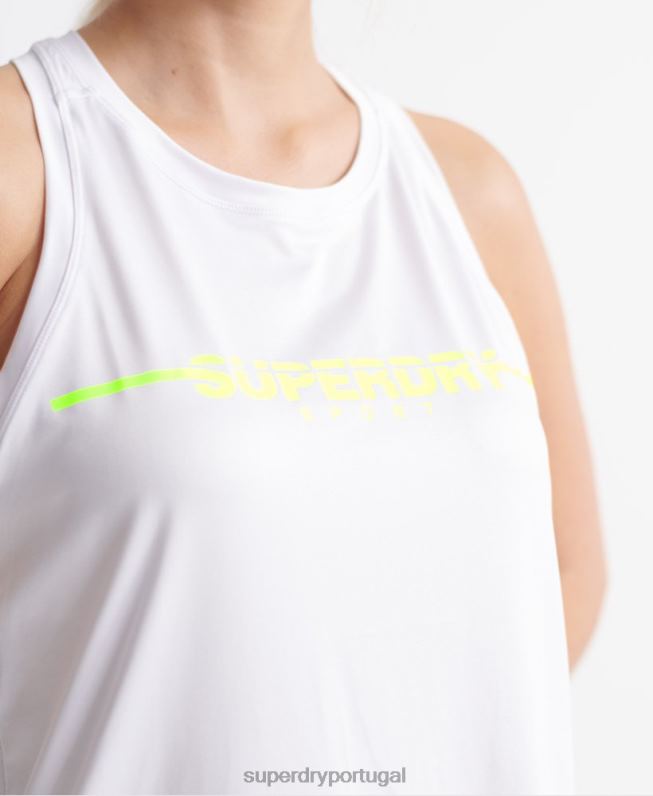 tops de colete de ginástica de treinamento mulheres branco roupas Superdry 2208H3089
