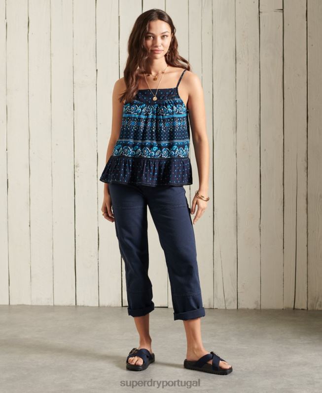 blusa ameera mulheres marinha roupas Superdry 2208H6734