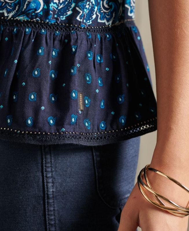 blusa ameera mulheres marinha roupas Superdry 2208H6734