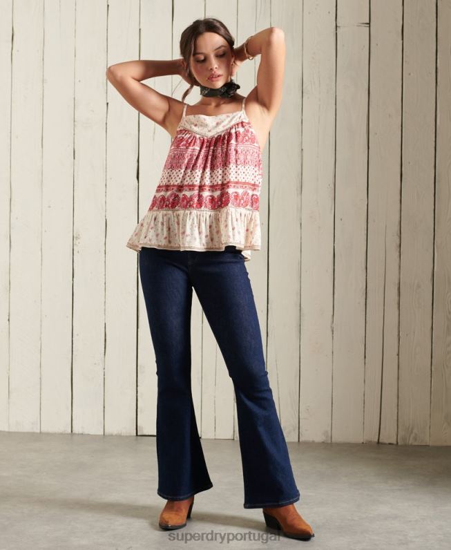 blusa ameera mulheres rosa roupas Superdry 2208H3043