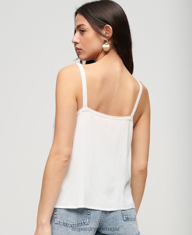 blusa bordada mulheres branco roupas Superdry 2208H2057