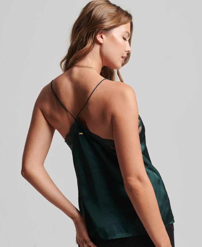 blusa de cetim mulheres verde roupas Superdry 2208H2937