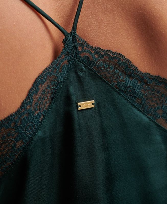 blusa de cetim mulheres verde roupas Superdry 2208H2937